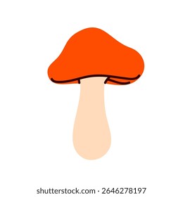 Orange mushroom with wide curvy cap and light stem