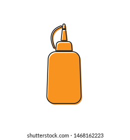Orange Mustard bottle icon isolated on white background. Vector Illustration