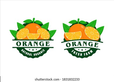 Orange Natural Organic Fram Fresh Design Logo