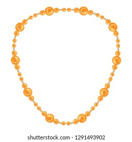 Orange necklace icon. Cartoon of orange necklace vector icon for web design isolated on white background