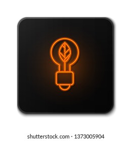 Orange neon sign on dark backgraund Clean Energy Concept Icon