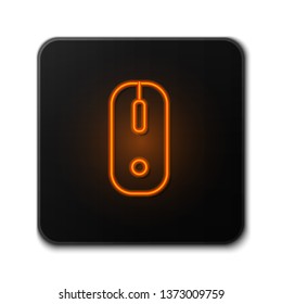 Orange neon sign on dark backgraund Computer Mouse Icon Symbol