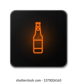 Orange neon sign on dark backgraund Beer icon. Beer glass symbol for your web site design