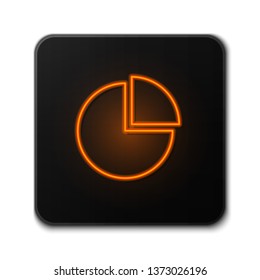 Orange neon sign on dark backgraund Graph icon, business infographics, vector illustration