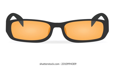 Orange nerd glasses. vector illustration