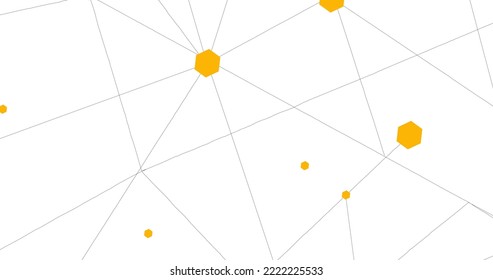 Orange network. Abstract connection on white background. Network technology background with dots and lines for desktop. Ai background. Abstract concept. Line background, network technology vector