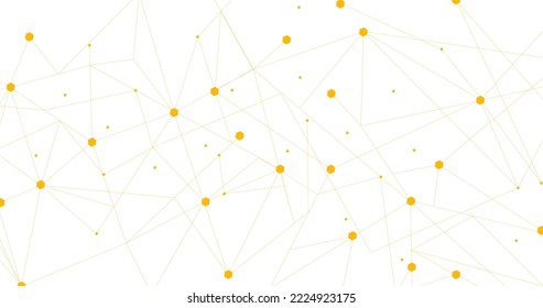 Orange network. Abstract connection on white background. Network technology background with dots and lines for desktop. Ai background. Abstract concept. Line background, network technology vector