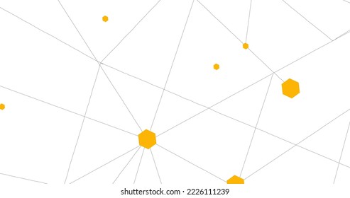 Red naranja. Conexión abstracta sobre fondo blanco. Fondo de tecnología de red con puntos y líneas para escritorio. Antecedentes. Concepto abstracto. Fondo de línea, vector de tecnología de red