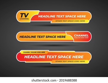 orange news lower third banner with modern style for headline social media broadcast
