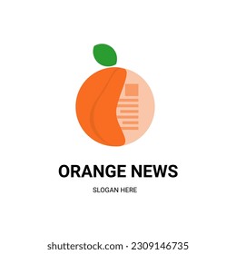 Orange and newspaper logo concept