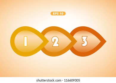 Orange next step arrow shapes