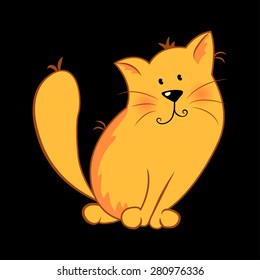 Orange nice cat. Vector illustration