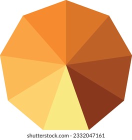 orange nonagon monochrome color, isolated on white background, vector illustration.