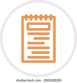 Orange note, illustration, vector on a white background.