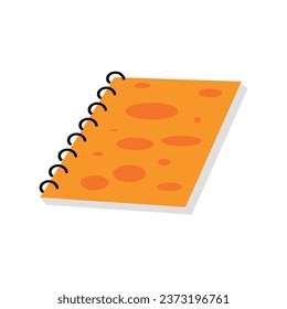 Portátil naranja sobre fondo blanco
