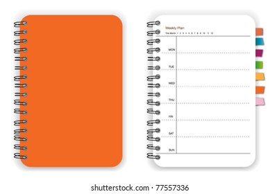 Orange notebook planner