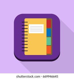 Orange notepad diary icon vector flat design