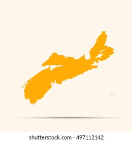 Orange Nova Scotia Map Illustration