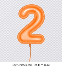 Orange Number 2 Balloon Balloon for a Birthday Celebration - Powered by Shutterstock - Get 15% off with code: PIKWIZARD15