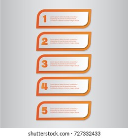 Orange number banners template