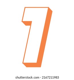 Orange Number One Vector Illustration. 3D Number 1 Isolated On A White background
