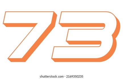 Orange Number Seventy Three Vector Illustration Stock Vector (Royalty ...