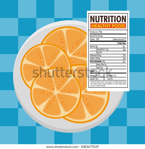 Orange Nutrition Facts Stock Vector (Royalty Free) 1083673529