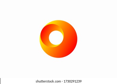 orange o letter logo design