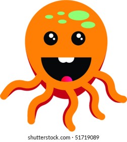 orange octopus cartoon