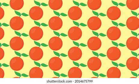 Orange auf grünem Hintergrund, Abbildung. Orangefarbenes Muster für den Druck. Flaches Design, Vektorgrafik.