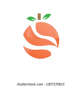 orange on white background