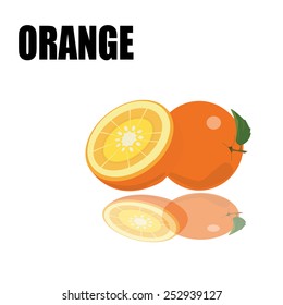 orange on the white background
