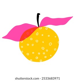 Naranja sobre fondo blanco ilustración plana