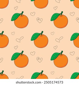 Orange auf weißem Hintergrund ist ein nahtloses Vektordesign.