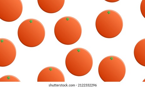 orange on a white background, vector illustration, pattern. round orange fruit, vitamin orange orange. wholesome food, vegan food, raw food diet. seamless illustration