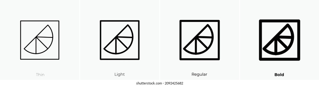 orange one icon. Thin, Light Regular And Bold style design isolated on white background