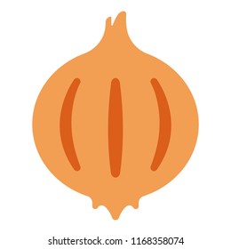 Orange onion icon in flat color design vector illustration