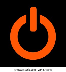 Orange On/Off switch - vector icon  on a black background