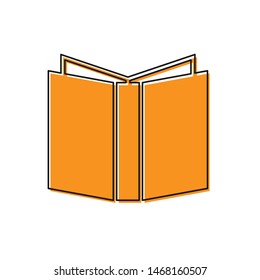 Orange Open book icon isolated on white background.  Vector Illustration