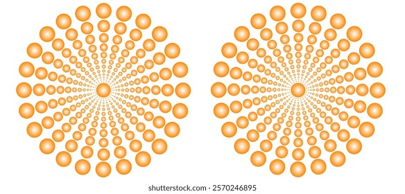 Orange of optical circles illusion pattern