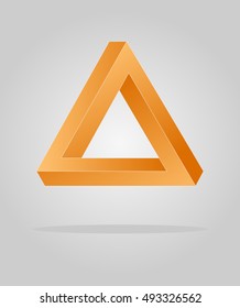 Orange optical illusion triangle, infinity loop