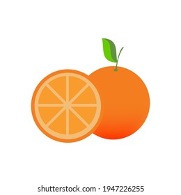 Orange. Oranges segmented on white background