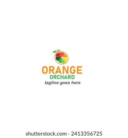Logotipo de mandarín para el vector de huerta naranja, logotipo de mango mart, diseño del logotipo de mango Citrus Orchard 