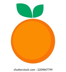 Orange. Organic fruit  isolated on white background. Healthy lifestyle. Vector illustration in flat style.