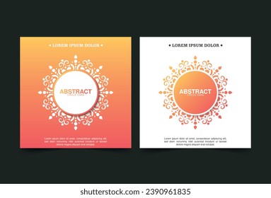orange ornament circle greeting card