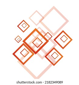 Orange Ornament Geometry Vector Background. Simple Tile Design. Yellow Mosaic Pattern. White 3d Backdrop.