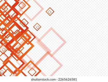Orange Ornament Web Vector Transparent Background. Simple Tile Design. Grey Mosaic Frame. Yellow Abstract Wallpaper.