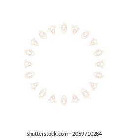 Patrón circular ornamental naranja sobre fondo blanco. Diseño de plantilla de tarjeta. Ilustración vectorial.
