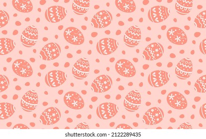 Orange ornamental Easter Egg pattern. Simple small egg vector seamless pattern