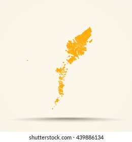 Orange Outer Hebrides Map Illustration